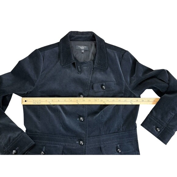 Talbots Grace Velvet Velour Blazer Women's Size 12P Black Peplum Back Career - Picture 9 of 13
